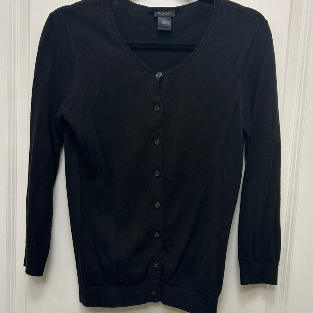 Ann Taylor Classic Black Cardigan